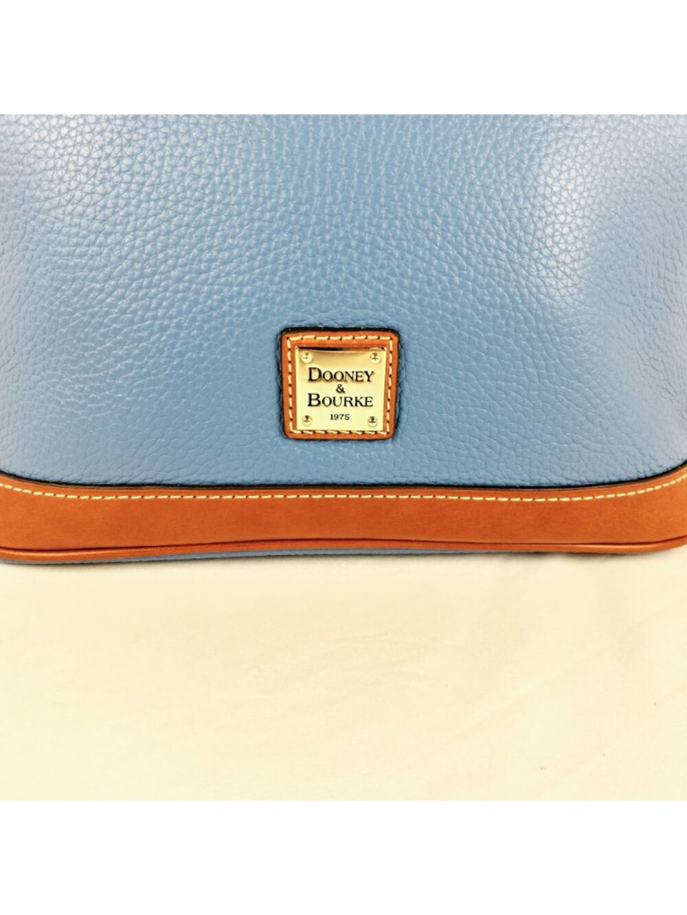 Dooney & Bourke Pebble Leather Domed Azure Blue Satchel / Cross Body NWT - Picture 6 of 15